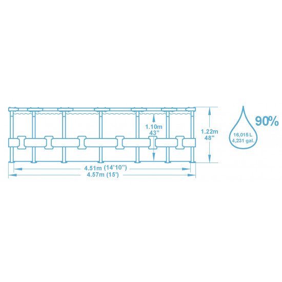 Bazen Steel Pro MAX™ 457x122 cm s kartušno filtrsko črpalko Bazen Steel Pro MAX™ 457x122 cm s kartušno filtrsko črpalko