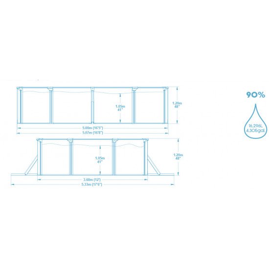 Bazen Hydrium™ 500 x 366 x 122 cm s filtrsko črpalko na pesek Bazen Hydrium™ 500 x 366 x 122 cm s filtrsko črpalko na pesek