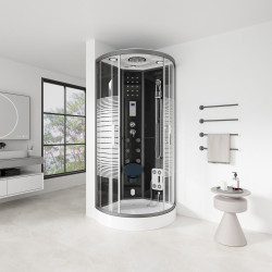 Tuš kabina Black Pearl s slapom in parno savno - 90 x 90 cm Tuš kabina Black Pearl s slapom in parno savno - 90 x 90 cm