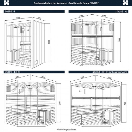 Tradicionalna savna Skyline XL BIG kamnita stena Tradicionalna savna Skyline XL BIG kamnita stena