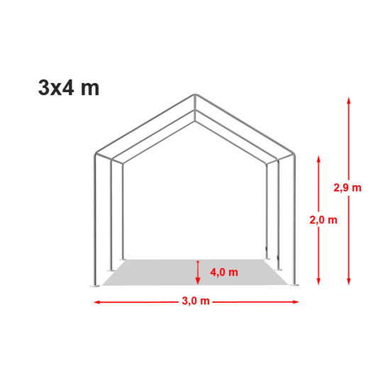 Skladiščni šotor 3x4 PVC ponjava 700