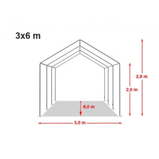 Prireditveni šotor 3x6 PVC ponjava 700g, negorljiv