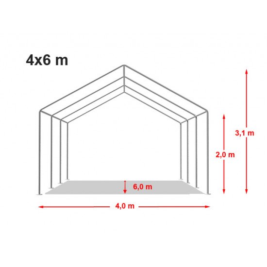 Prireditveni šotor 4x6 PVC ponjava 700g Prireditveni šotor 4x6 PVC ponjava 700g