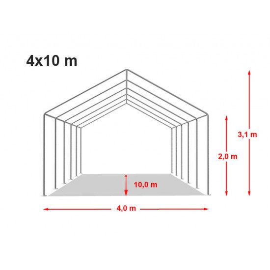Prireditveni šotor 4x10 PVC ponjava 700g Prireditveni šotor 4x10 PVC ponjava 700g
