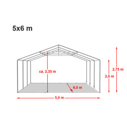 Skladiščni šotor 5x6 m - PVC 750 z osnovnim okvirjem Skladiščni šotor 5x6 m - PVC 750 z osnovnim okvirjem