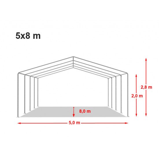 Prireditveni šotor 5x8 PVC ponjava 700g, negorljiv Prireditveni šotor 5x8 PVC ponjava 700g, negorljiv