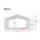 Garažni šotor 6x6 z vrati 4,1x2,9 m - PVC 850