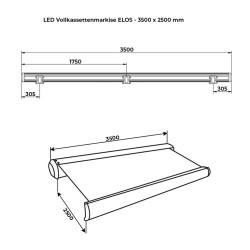 LED polna kasetna markiza ELOS - 350 x 250 cm LED polna kasetna markiza ELOS - 350 x 250 cm