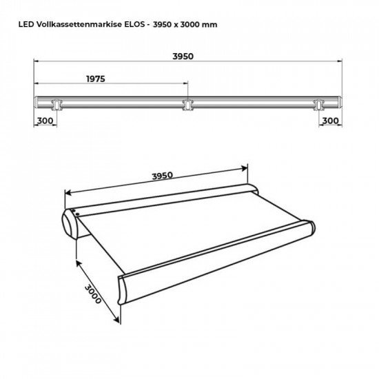 LED polna kasetna markiza ELOS - 395 x 300 cm LED polna kasetna markiza ELOS - 395 x 300 cm