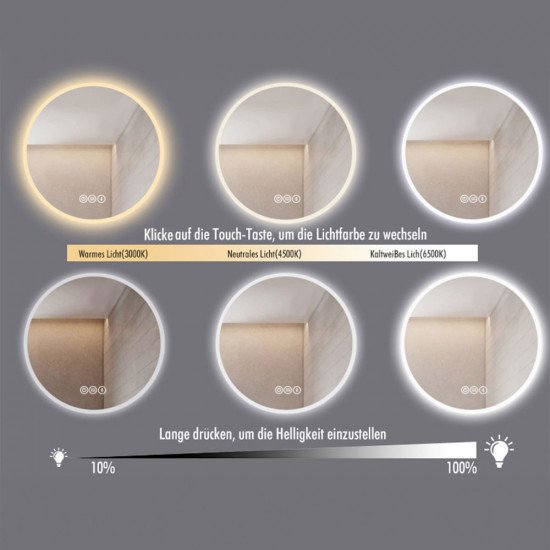 Okroglo LED ogledalo EMMI – 80 cm Okroglo LED ogledalo EMMI – 80 cm