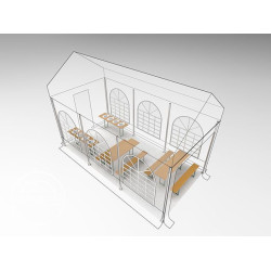 Prireditveni šotor 3x6 PVC ponjava 700g, negorljiv Prireditveni šotor 3x6 PVC ponjava 700g, negorljiv