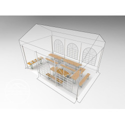 Prireditveni šotor 4x6 PVC ponjava 700g Prireditveni šotor 4x6 PVC ponjava 700g