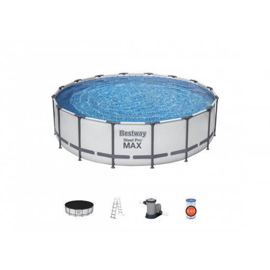 Montažni bazen Steel Pro MAX™ 488 x 122 cm s kartušno filtrsko črpalko Montažni bazen Steel Pro MAX™ 488 x 122 cm s kartušno filtrsko črpalko