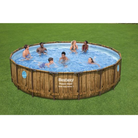 Bazen Power Steel™ Swim Vista 549 x 122 cm z vzorcem lesa s kartušno filtrsko črpalko Bazen Power Steel™ Swim Vista 549 x 122 cm z vzorcem lesa s kartušno filtrsko črpalko