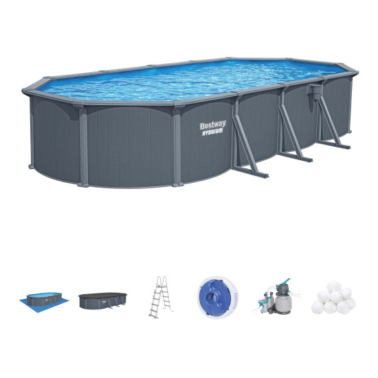 Montažni bazen Hydrium 730 x 360 x 130 cm s filtrsko črpalko na pesek