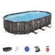 Bazen Power Steel™ Oval 610 x 366 x 122 cm z vzorcem lesa s kartušno filtrsko črpalko Bazen Power Steel™ Oval 610 x 366 x 122 cm z vzorcem lesa s kartušno filtrsko črpalko
