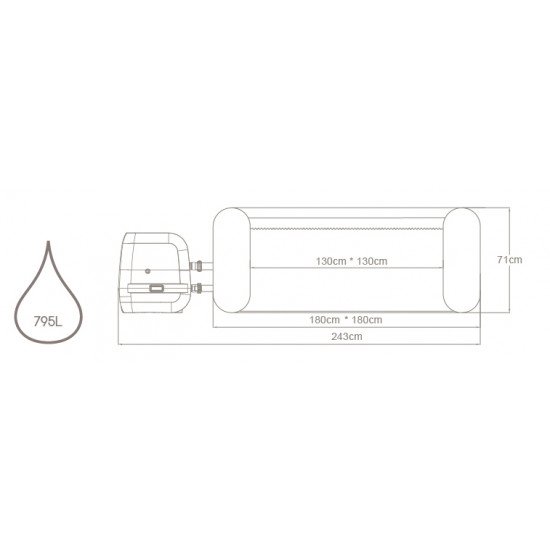 Masažni bazen Lay-Z-Spa® Cabo Smart HydroJet™ 180 x 180 x 71 cm Masažni bazen Lay-Z-Spa® Cabo Smart HydroJet™ 180 x 180 x 71 cm