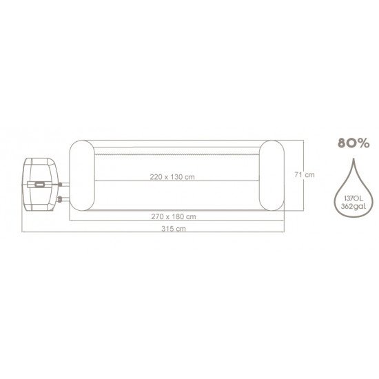 Masažni bazen Lay-Z-Spa® Mauritius AirJet™ 270 x 180 x 71 cm Masažni bazen Lay-Z-Spa® Mauritius AirJet™ 270 x 180 x 71 cm