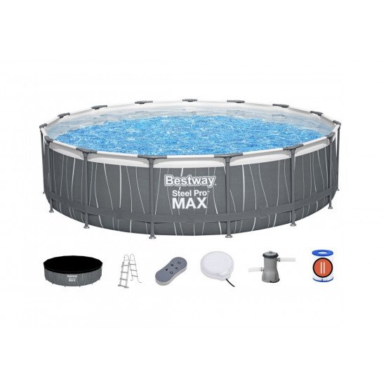 Bazen Steel Pro™ MAX set s filtrsko črpalko in LED lučko 457 x 107 cm Bazen Steel Pro™ MAX set s filtrsko črpalko in LED lučko 457 x 107 cm