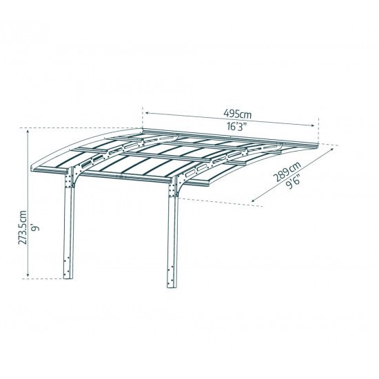 Aluminijasti nadstrešek za avto Arizona Breeze 5000 Antracit 495x290x274 cm Aluminijasti nadstrešek za avto Arizona Breeze 5000 Antracit 495x290x274 cm