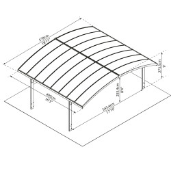 Aluminijasti dvojni nadstrešek za avto Arizona Wave 5000 Antracit 495 x 578 x 274 cm Aluminijasti dvojni nadstrešek za avto Arizona Wave 5000 Antracit 495 x 578 x 274 cm