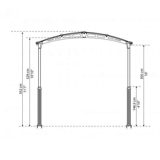 Aluminijasti nadstrešek za avto Arcadia Alpine 8500 Antracit 858x359x352 cm Aluminijasti nadstrešek za avto Arcadia Alpine 8500 Antracit 858x359x352 cm