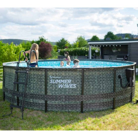 Bazen Summer Waves Ø 488x122 cm, videz ratana Bazen Summer Waves Ø 488x122 cm, videz ratana
