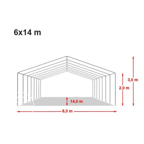 Prireditveni šotor 6x14 - 500g/m2 Prireditveni šotor 6x14 - 500g/m2