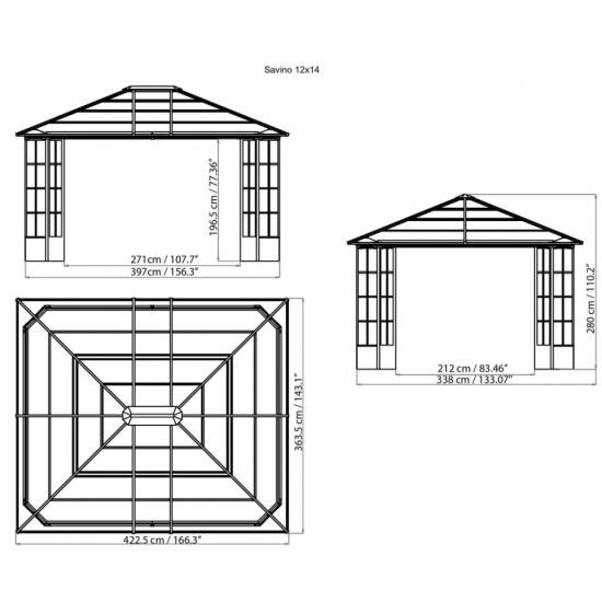 Vrtni paviljon Savino 12x14 Vrtni paviljon Savino 12x14