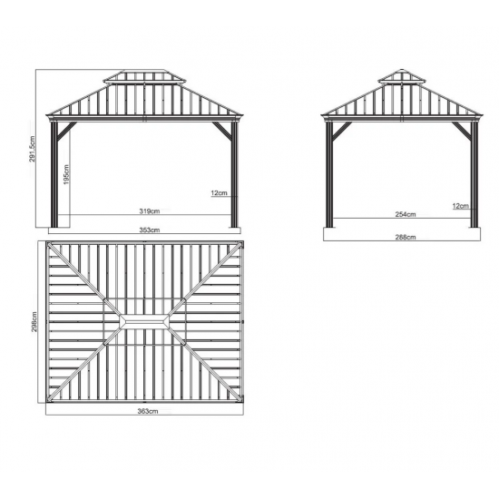 Vrtni paviljon Messina 10x12 Vrtni paviljon Messina 10x12
