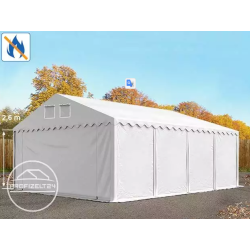 Skladiščni šotor 6x8 m, negorljiv - stranska višina 2,6 m, PVC ponjava 1400 z osnovnim okvirjem