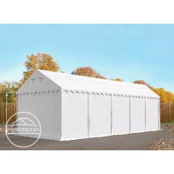 Skladiščni šotor 4x10 m - stranska višina 2,6 m, PVC 800, s talnim okvirjem Skladiščni šotor 4x10 m - stranska višina 2,6 m, PVC 800, s talnim okvirjem