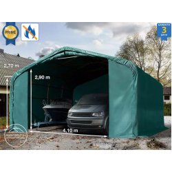 Garažni šotor 6x6 z vrati 4,1x2,9 m - PVC 2300 negorljiv