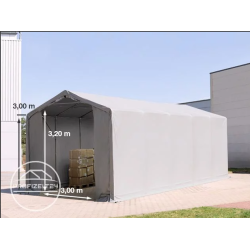 Skladiščni šotor hala 4x12 m - stranska višina 3,0 m z zadrgo, PVC 850