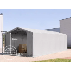Skladiščni šotor hala 5x12 m - stranska višina 3,0 m z zadrgo, PVC 850