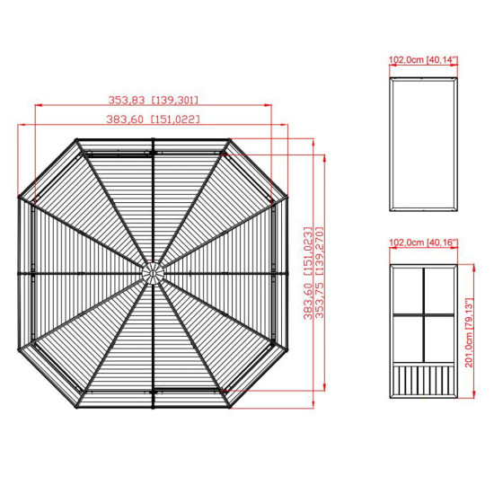 Vrtni paviljon Charleston 12x12