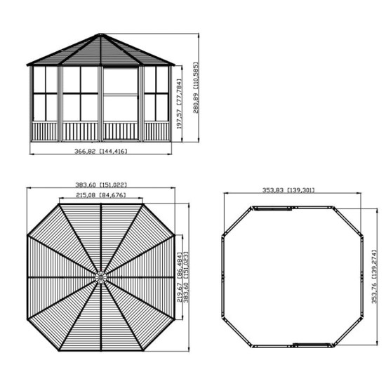Vrtni paviljon Charleston 12x12