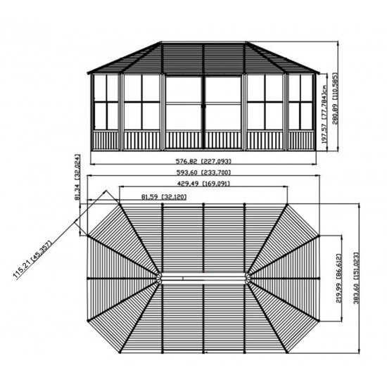 Vrtni paviljon Charleston 12x18 Vrtni paviljon Charleston 12x18