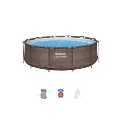 Bazen Steel Pro MAX™ z vzorcem ratana s kartušno filtrsko črpalko 366 x 100 cm